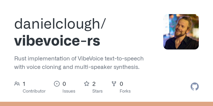 Vibevoice-Rs – Pure Rust Text-To Speech