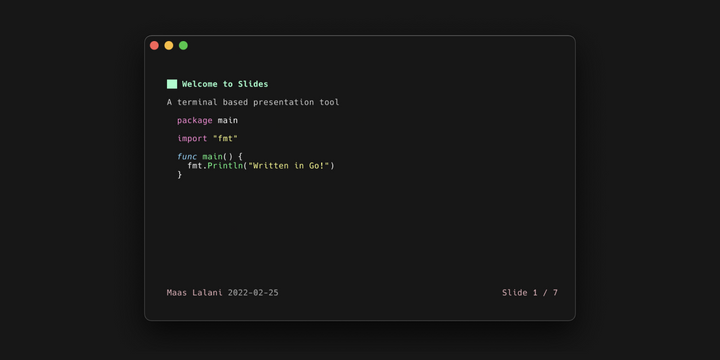Slides: Terminal based Markdown presentation tool