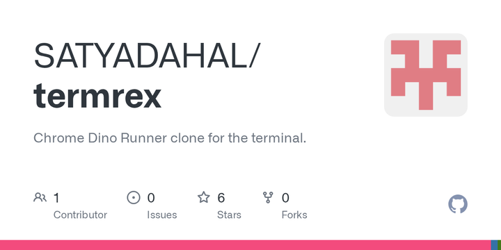 Show HN: Termrex – Chrome dino game for terminal