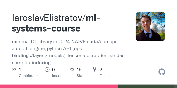 Show HN: Minimal DL library in C – 24 NAIVE CUDA/CPU ops, autodiff, Python API