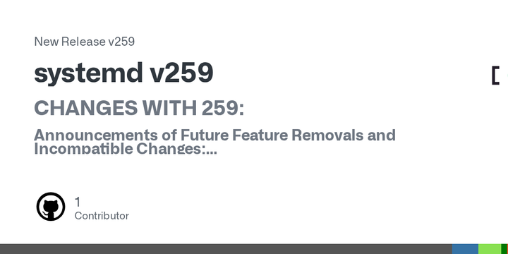 systemd v259 Released
