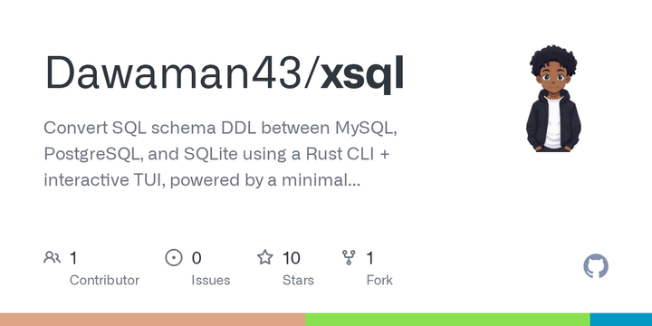 Show HN: Xsql – SQL schema conversion via an intermediate representation (Rust)