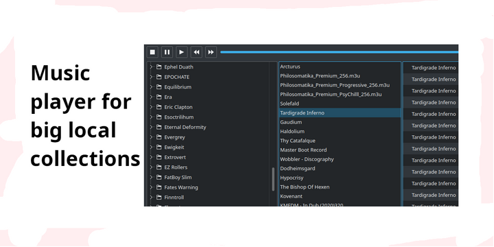 Show HN: Music player for big local collections with mpd support