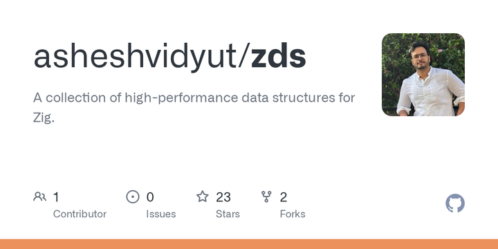 Show HN: ZDS – Zig Data Structures