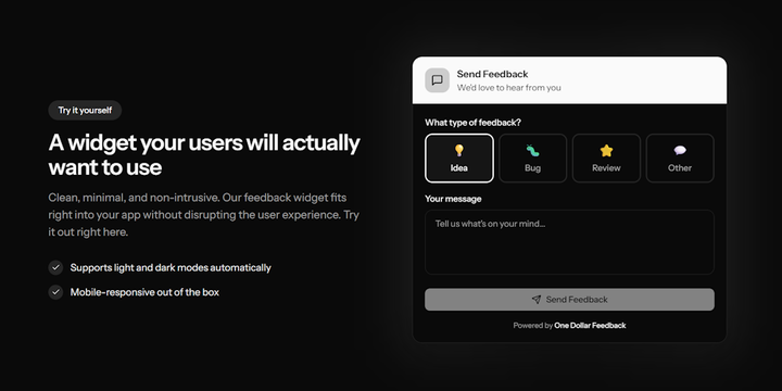 Show HN: I built a 1‑dollar feedback tool as a Sunday side project