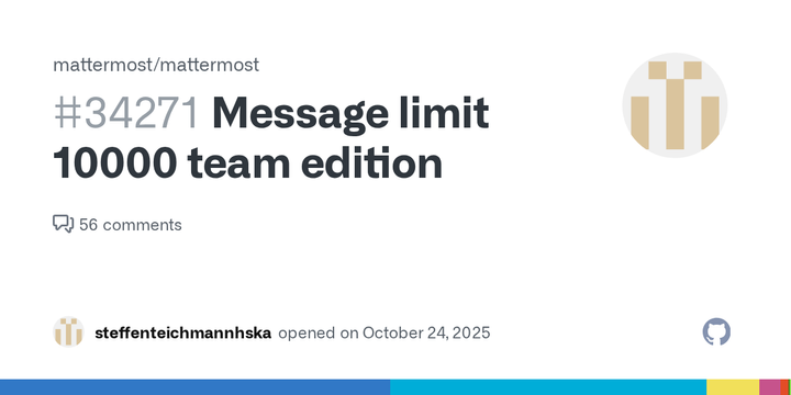 Mattermost restricted access to old messages after 10000 limit is reached