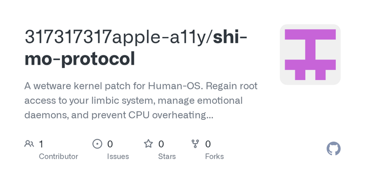 Show HN: I treated my brain like a buggy server and wrote a patch (Shi-Mo Model)