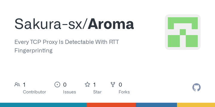 Show HN: Aroma: Every TCP Proxy Is Detectable with RTT Fingerprinting
