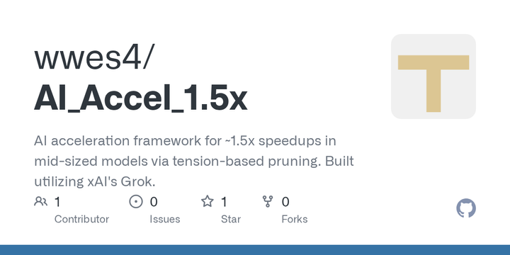 Show HN: AI Accel,Tension-based pruning framework(40% sparsity, 1.5-2x speedups)