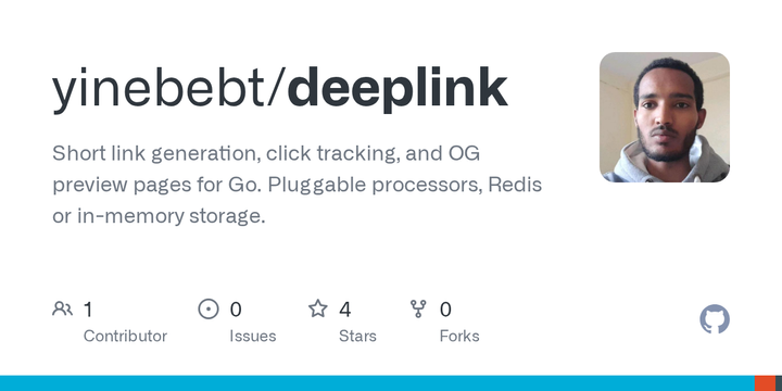 Show HN: Deeplink – Go library for short links, click tracking, and OG previews
