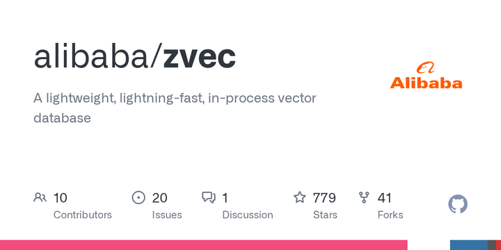 Zvec: A lightweight, fast, in-process vector database