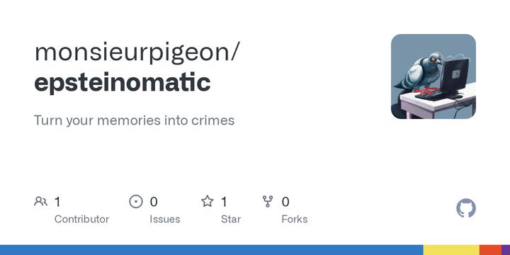 Epstein-ô-matic – Turn your memories into crimes