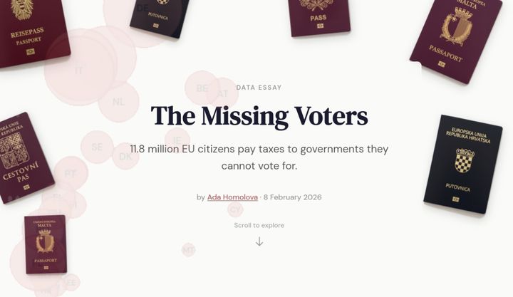 11.8M EU citizens pay taxes to governments they cannot vote for