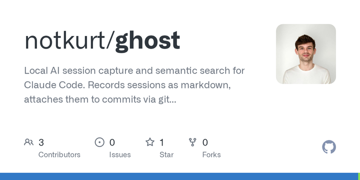 Show HN: Ghost – Session memory for Claude Code (local, qmd, Git-integrated)