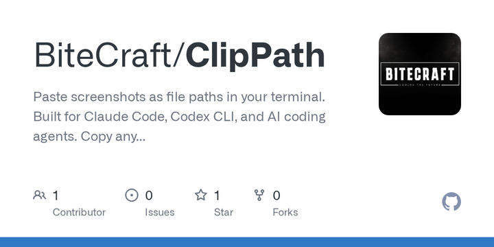 Show HN: ClipPath – Paste screenshots as file paths in your terminal