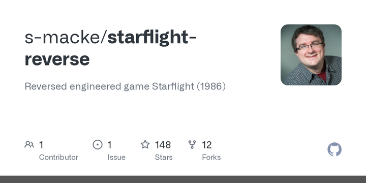 Reversed engineered game Starflight (1986)