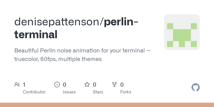 Show HN: Perlin Noise Terminal Animation in Rust (60 FPS, Truecolor)