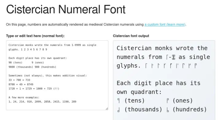 Making a font with ligatures to display thirteenth-century monk numerals