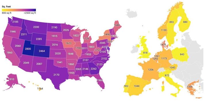Utah homes are 3.5x the size of the typical British one