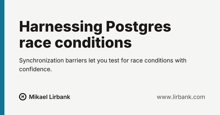 Testing Postgres race conditions with synchronization barriers