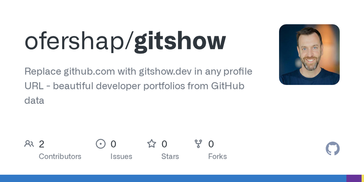 Show HN: GitShow: Replace github.com with gitshow.dev for a visual portfolio