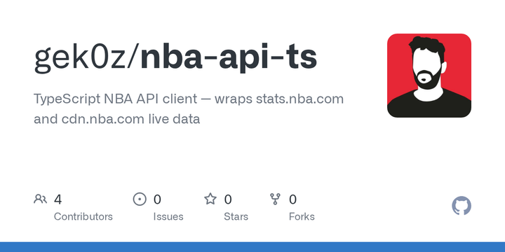 Show HN: NBA-API-ts – Zero-dep TypeScript client for 138 NBA stats endpoints