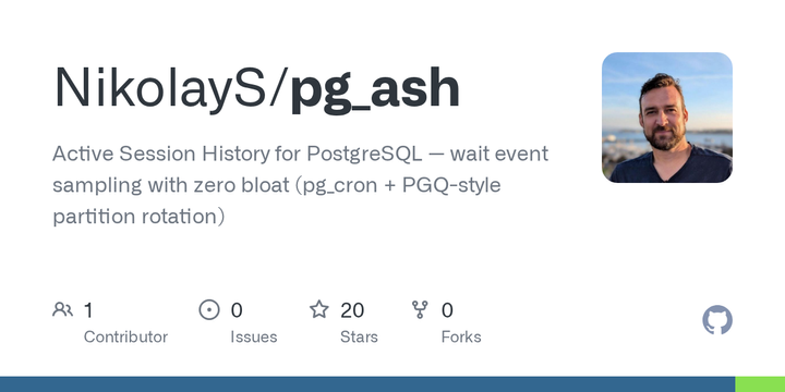 pg_ash: Active Session History for PostgreSQL wait event sampling