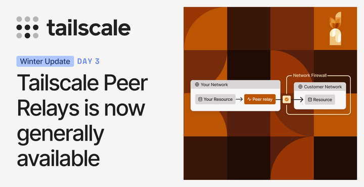 Tailscale Peer Relays is now generally available
