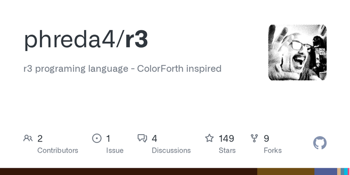R3forth: A concatenative language derived from ColorForth
