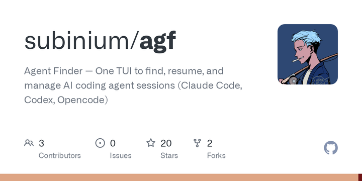 Show HN: Agf – A TUI to find and resume your AI coding agent sessions