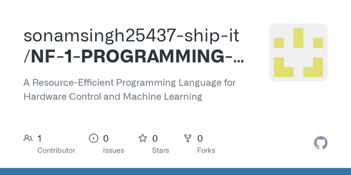 Show HN: NF-1 – A resource-zero programming language for low-end hardware
