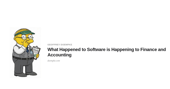 What Happened to Software Is Happening to Finance and Accounting