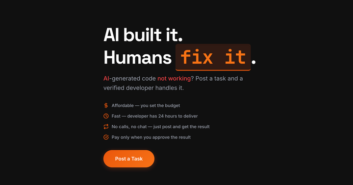 Show HN: AI writes code – humans fix it