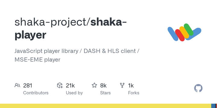 Shaka Player – JavaScript player library / DASH and HLS client / MSE-EME player