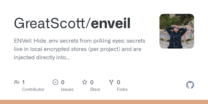 Show HN: enveil – hide your .env secrets from prAIng eyes