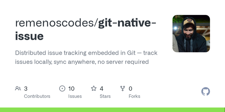 Show HN: Git-native-issue – issues stored as commits in refs/issues/