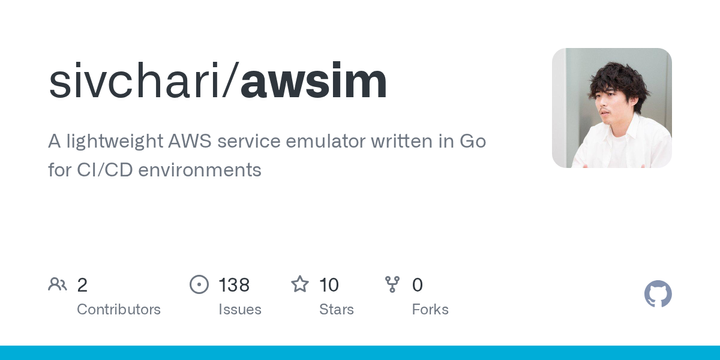 Show HN: Awsim – Lightweight AWS emulator in Go (40 services in progress)