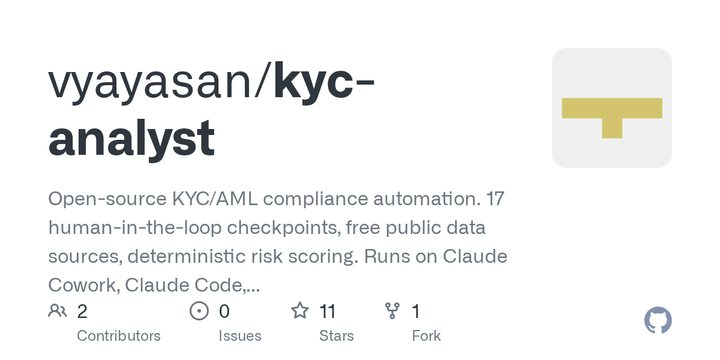 Show HN: Open-source KYC plugin for Claude – 95min→27min, £85K→£240/year