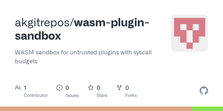 Show HN: Run untrusted WASM plugins with CPU/mem/network/file budgets