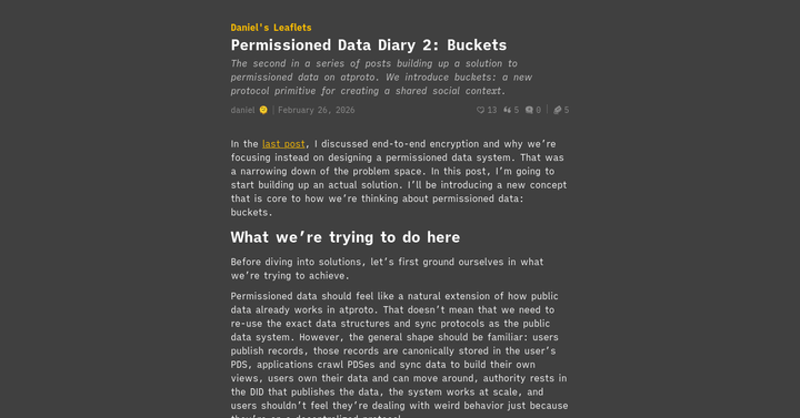 Permissioned Data Diary 2: Buckets