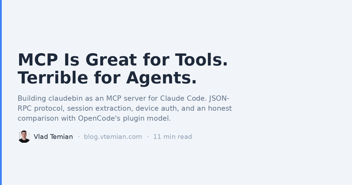 MCP Is Great for Tools. Terrible for Agents