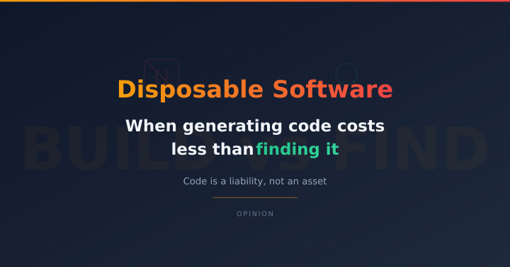 Disposable Software: When generating code costs less than finding it