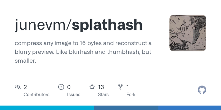 Show HN: SplatHash – A lightweight alternative to BlurHash and ThumbHash