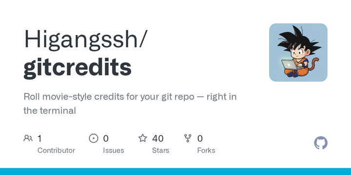Show HN: Gitcredits – movie-style end credits for any Git repo in your terminal