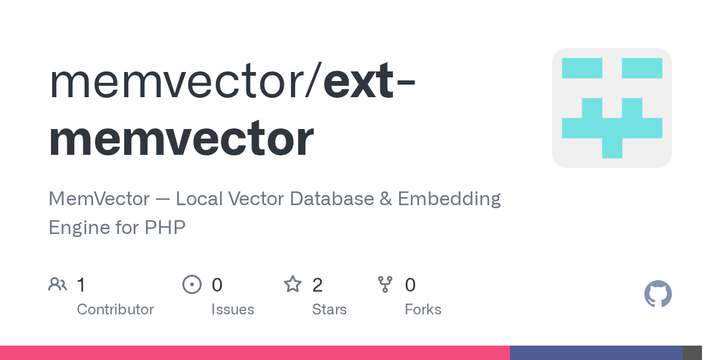 MemVector: Local Vector API, Storage and Embedding Engine for PHP