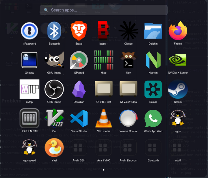 I Didn't Like App Launchers for Arch Linux, So I Wrote My Own in Rust