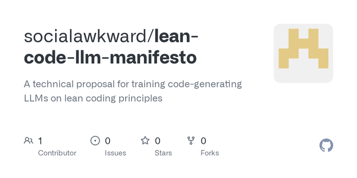 The Lean Code LLM Manifesto