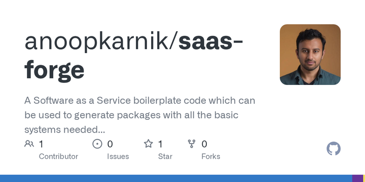 Show HN: SaaS Forge – Open-Source SaaS Boilerplate Generator
