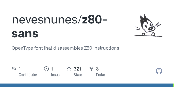 Z80 Sans – a disassembler in a font (2024)