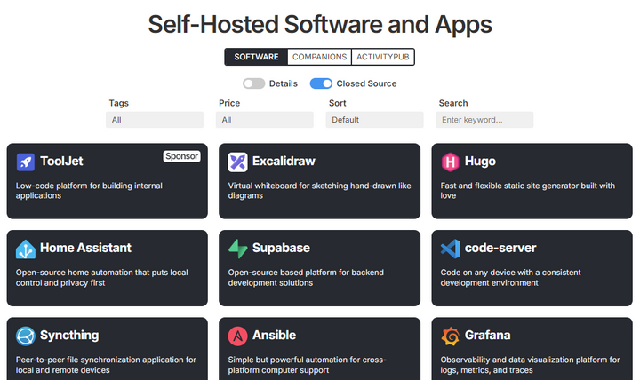 Self-Hosted Apps and Alternatives